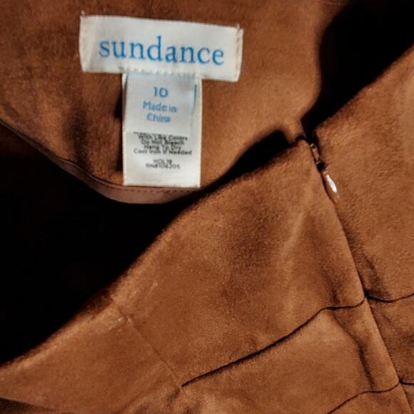 Sundance Catalog Pants Leggings  Faux Suede Ankle Zip Brown Size 10 - Picture 3 of 12